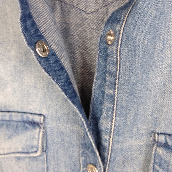 Black Orchid Los Angeles Denim Snap Button Long Sleeve Up Shirt Small New Flaw - Picture 3 of 7
